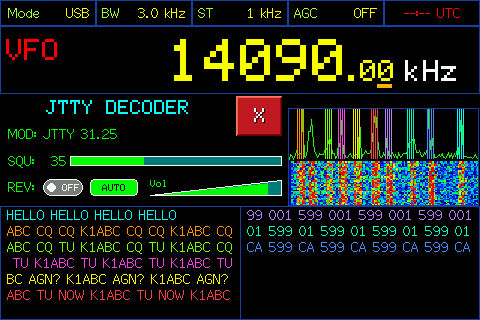 GOLDENRADIO main screen running on ATS25