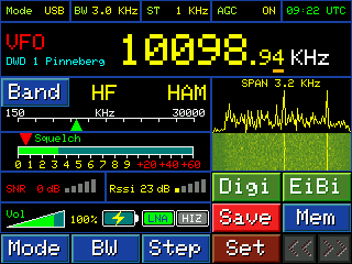GOLDENRADIO main screen running on ATS25